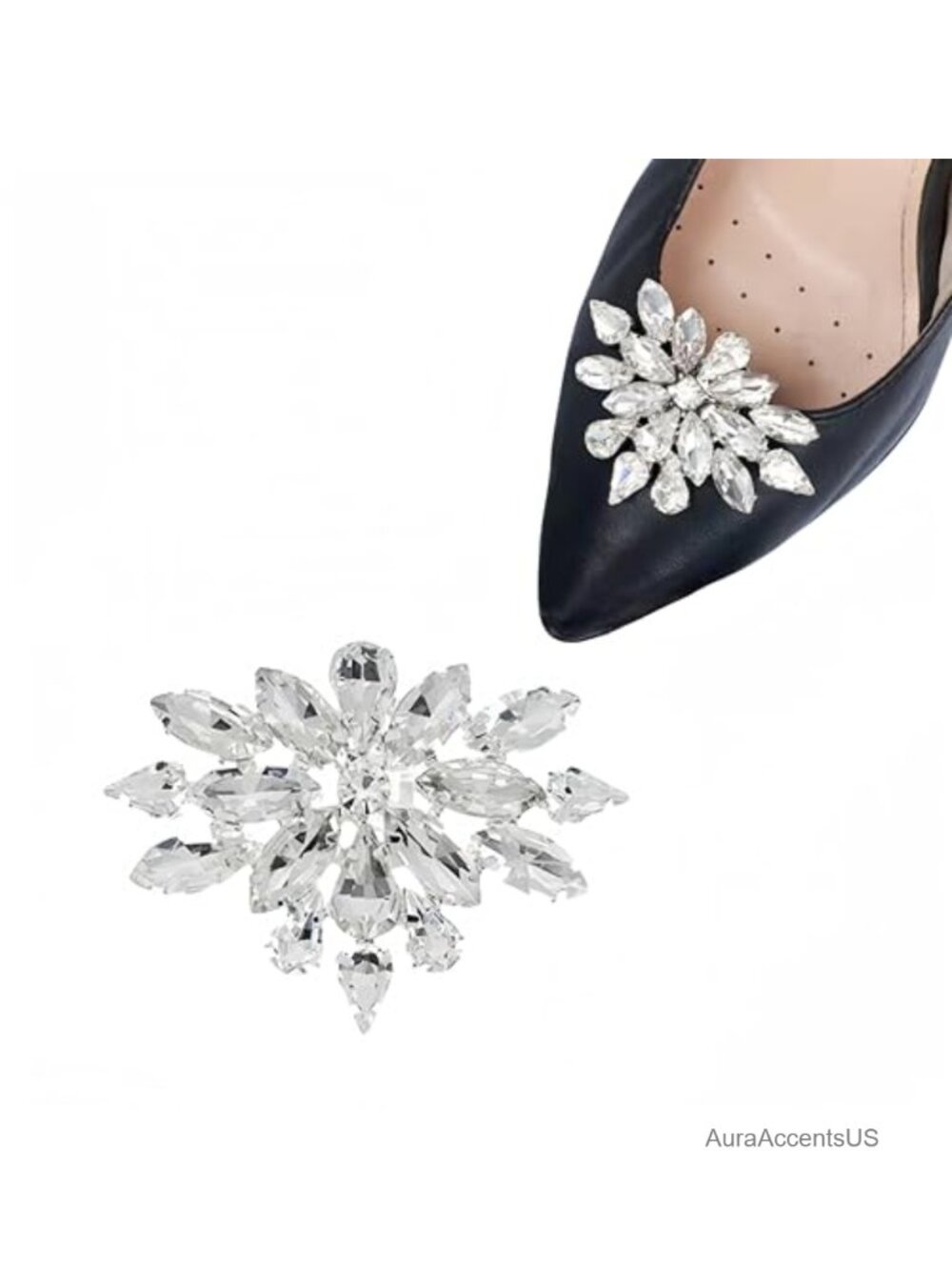 Crystal Shoe Clips for Women High Heels Rhinestone Shoe Accessories Detachable